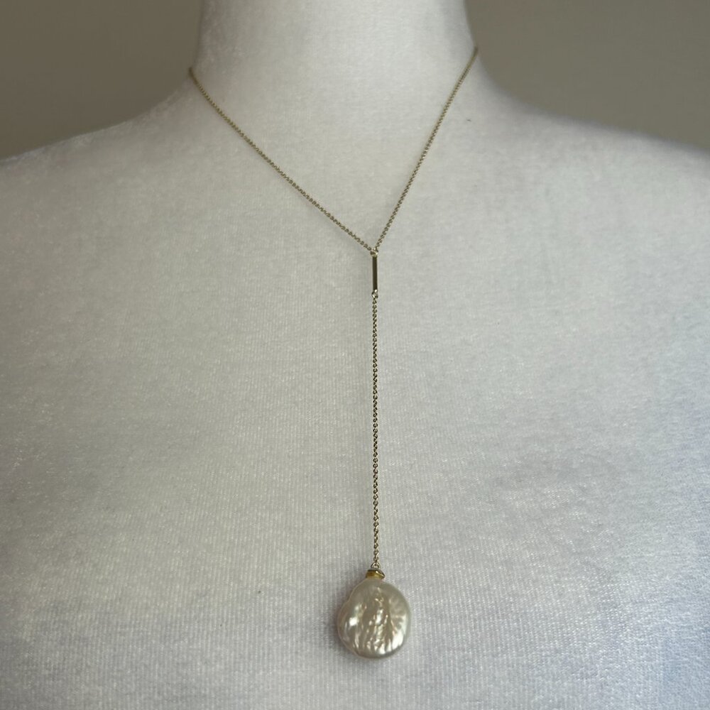 Kendra Scott Y Mother of Pearl  Ivory Gold Necklace NWOT